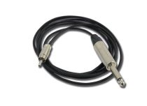 Clip Cord Jack 6,35/RCA gerade Länge 2m Kabel Slim Schwarz | Vmoths