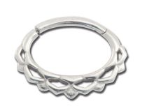 Ring Stahlscharnier Raute für Daith oder Septum|  ITC