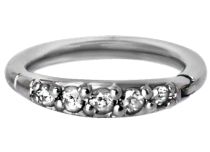 Ring Stahl Scharnier 5 Strass Weiß |  ITC