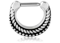 Ring Stahl Scharnier Septum Motiv Trese |  ITC