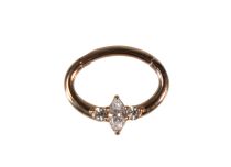 Ring Stahl vergoldet Rose Septum Scharnier Strass Weiß |  ITC