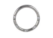 Ring Stahlscharnier mit Strasssteinen Weiß |  ITC