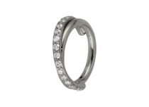 Ring Stahl Scharnier Motiv Twist mit Strass Weiß |  ITC