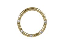 Ring Goldener Stahl Strass Scharnier Weiß |  ITC