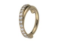 Ring Stahl vergoldet Scharnier Motiv Twist mit Strass Weiß |  ITC