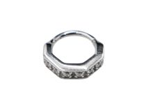 Ring Scharnier CoCR 1.2X8 hexagonal Strass