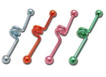 Barbell Industrieller Stahl mit Kugeln 5 mm Motiv Feder Farbig |  ITC