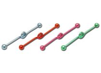 Barbell Industrieller Stahl mit Kugeln 5 mm Spiralmuster Farbig 10 mm |  ITC