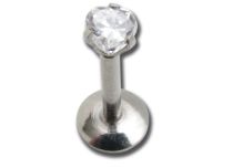 Labret Stahl Internal Crystal Griffé Coeur Coloré 3 mm |  ITC