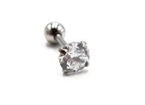 Barbell Stahl 1,2 x 6 mm Spezial Tragus Kugeln mit Strass |  ITC