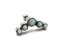 Barbell Spezialstahl Tragus Strass Kugel Opal|  ITC