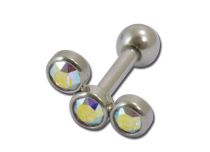 Barbell Stahl 3 Kristalle  iTC