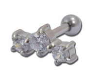 Barbell Stahl Kristallglas mit Griffel  iTC