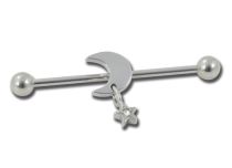 Barbell Industrielle Stahl Mond und Stern  iTC