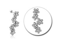 Micro Barbell Stahl Blumenmuster mit Strass |  ITC
