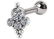 Barbell Titanium Strasskugeln Weiß |  ITC
