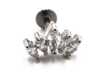 Labret Stahl Motiv Marquise 5 Strass  iTC