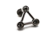 Labret Stahl Motiv Dreieck mit Strass |  ITC