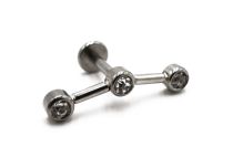 Labret Stahl Motiv Dreifach Strass rechts |  ITC