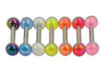 Barbell Stahl Acrylkugeln 5 mm Farbig mit Spiegelungen |  ITC