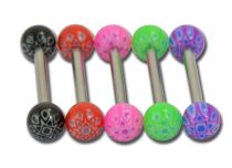 Barbell Stahl Acrylkugeln 5 mm Bunte Mandala-Muster |  ITC