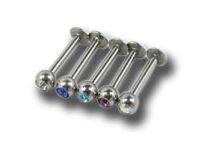 Labret Titanium Kristall 2,5 mm Facette Farbig |  ITC