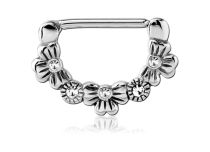 Stahl Betonschmuck Stahl Clickers Kleeblatt mit Strass |  ITC