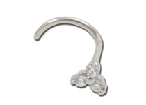 Stud Nez Stahl Blume Kristall Weiß |  ITC