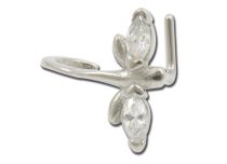 Stud Nez Stahl Motiv Libelle Kristall Weiß |  ITC