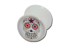 Plug Acrylic Shouldered Mexican Skull Pattern |  ITC