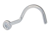 Stud Gerade Nase Titanium Große Kurve 0,8 mm Kristall Weiß |  ITC