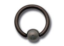 Ring Titan Schwarz Kugel Hämatit 4 mm |  ITC