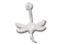 Banane Stahl Fantasy Kristall Weiß Libelle Motiv mit Strass |  ITC