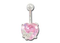 Banane Stahl Fantasy Herz Rosa mit Strass Schmetterling |  ITC