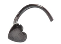 Stud Nez Stahl Schwarz Herzmotiv |  ITC