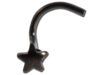 Stud Nez Stahl Schwarz Stern-Muster |  ITC
