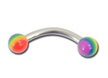 Banane Stahl mit Acrylkugeln 3 mm Regenbogen |  ITC