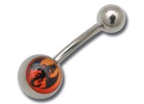 barbell Titanium Internal Metal Dragon Motiv mit Kugeln 3 mm |  ITC