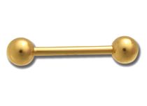 Barbell Stahl Vergoldet Feingold