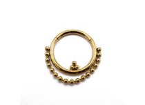 Ring Stahl PVD Gold Scharnier Kugelkette |  ITC
