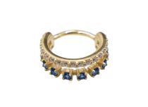 Ring Scharnier CoCr Pvd Gold 1.2X10 Doppelkreis Multi Strass