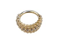 Scharnierring CoCr Pvd Gold 1.2X8 Feder Strass Linie