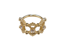 Ring Scharnier Pvd Gold CoCr 1.2X10 segmentiert Strass