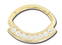 Ring Scharnier Stahl vergoldet Strass Weiß |  ITC