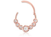 Ring Scharnier Rose Gold Krone Strass Rund |  ITC