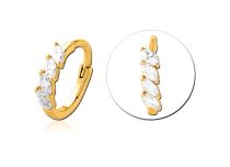 Ring Scharnier Gold Krone Strass |  ITC