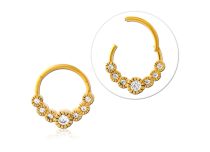 Ring Scharnier Stahl vergoldet Krone Strass Rund |  ITC
