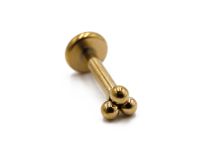 Labret Stahl PVD Gold Motiv Triple Boule |  ITC