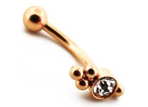 Micro Banane Stahl PVD Gold Tribal Muster mit Strass |  ITC