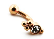 Micro Banane Stahl PVD Gold Tribal Muster Strass |  ITC